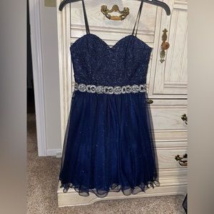 Navy blue, Sparkly Prom Dress